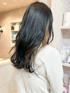 キャアリー(Caary) 福山人気caaryインナーカラーことりベージュゆる巻きロングヘア