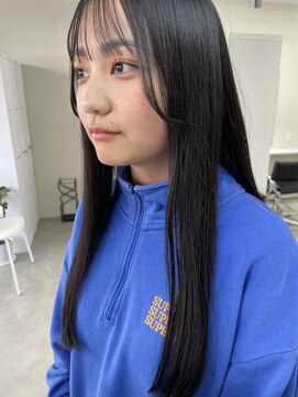 キートス 高知店(kiitos) ★黒髪ストレート顔周りカット