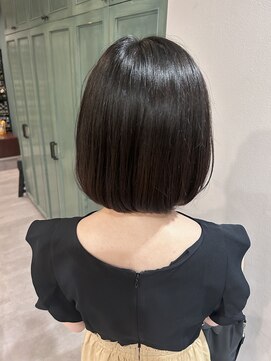 ヘアサロン ナノ(hair salon nano) 大人かわいい丸みボブ×くすみブラウンカラー