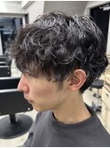 ハイトーンカラー/マッシュパーマ/アースカラー/men's/