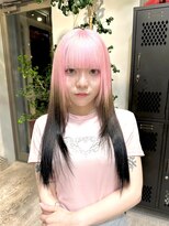 マニア(mania.)&nbsp;ピンクルーツカラーハイトーントリプルカラーデザインカラー前髪