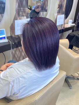 ヘアショップエヌアンドエー 久喜 栗橋店(hairshop N&A) 大人のオールバック×パープル/紫/バイオレット/髪質改善Tr