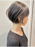 大人かわいい髪質改善丸みショートボブ前下がりショート