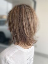 アース 天満橋店(HAIR & MAKE EARTH) ハイトーンカラーミルクティーベージュミニウルフ丸みボブ