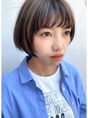 アンブレラーカラー白髪ぼかしボブショート
