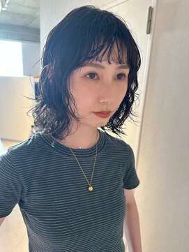 アム(amu) 前髪パーマ/ボブパーマ/パーマボブ/ミディアムパーマ/抜け感