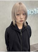 ウルフ/ブリーチ/デザインカラー/ハイトーン/ピンクベージュ