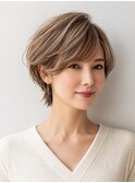 白髪ぼかし脱白髪染め大人ショート40代50代60代