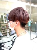 コンマヘアアップバングツーブロックマッシュ束感