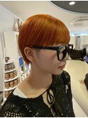 ハイトーンオレンジ/マッシュショート