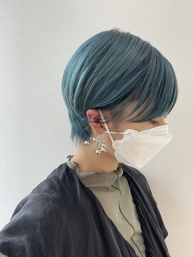 アッシュ 下北沢店(Ash) ブリーチ2回以上エメラルドグリーンカラー
