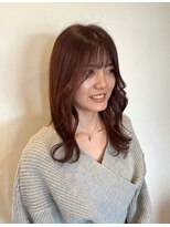 ヘアーラウンジルシェル(HAIR LOUNGE Le ciel) ピンクブラウン×韓国風巻き