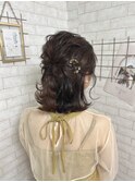 ボブのハーフアップ