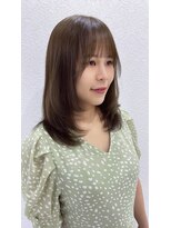 シエル フクオカ(CIEL FUKUOKA)&nbsp;オリーブベージュ/顔周りカット/ミディアムレイヤーカット