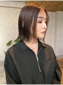 岐阜市美容院　切りっぱなし　髪質改善カラー