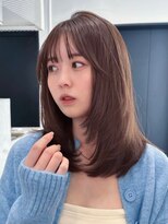 ノイカーム(noi Calm) 顔周りレイヤーカットくびれヘアミルクティーベージュカラー