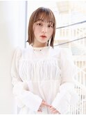 ぱっつんボブ/透け感/細めハイライト/ウェットヘア/FIEL東戸塚