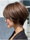 艶重視大人ショート[伊丹駅/髪質改善/白髪染め]