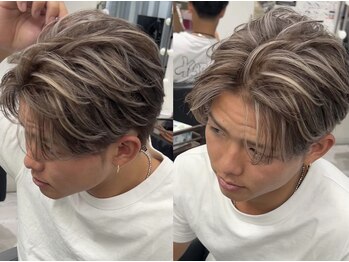 キング 枚方店(K!ng)の写真/ハイライト特化サロン◎ラフに決まるハイトーンデザイン視線を奪う立体感ハイライト