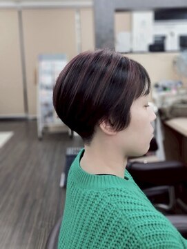 美容室 びゃんびゃん 社店 アンブレラカラー/ダブルカラー/ナチュラルショート/白髪ぼかし