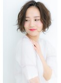 かきあげ前髪x無造作カールのくせ毛ショートY上尾20代30代40代