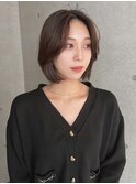センターパート フェイスレイヤーボブ