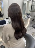 前髪カット　韓国ヘア　髪質改善　くびれ　チョコレートブラウン