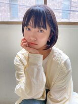 アム(amu)&nbsp;ショートボブ/丸みショート/前髪縮毛矯正/前髪ぱっつん