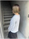 ミニボブ 前下がりボブ ハイトーンボブ