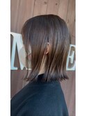 【切りっぱなしミディ】ストレートボブ