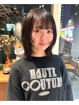 エルム 原宿 表参道(yelm)&nbsp;黒髪ウルフレイヤーミディアム艶髪