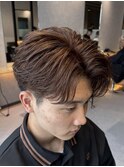 熊本メンズカラー センターパート ブラウン MEN'S HAIR