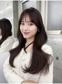 顔周りカット/レイヤーカット/韓国くびれ巻き　上野