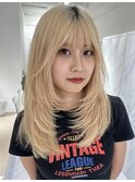 韓国ヘアーハッシュカットレイヤーカットハイライトカラー