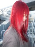 発色red レッドカラー レイヤーカット ブリーチ ダブルカラー