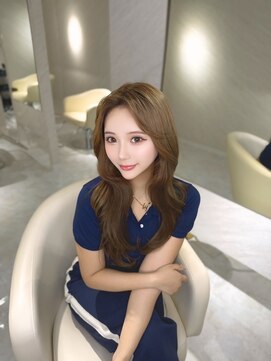 マロンベージュ/韓国ヘア/レイヤーカット