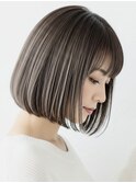白髪ぼかし/ハイライト/髪質改善ショート大人小顔艶上品40代50代