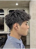 刈り上げアップバングスパイキーショートパーマスパイラルパーマ