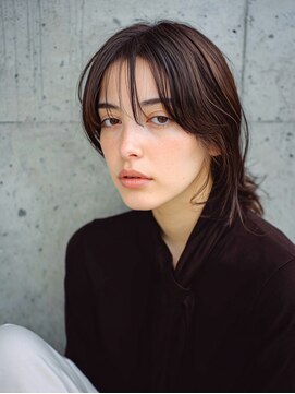 アンドレイ 表参道(andrey) 着物ヘア/ダークアッシュ/ミディアムレイヤーカット/表参道