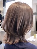 表参道白髪ぼかしレイヤーボブウルフショートボブアッシュグレー
