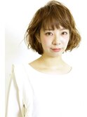 大人かわいいエアリー ショートボブパーマ