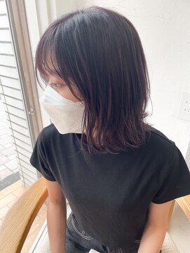 シュプール(SPUR) 大人透け感ラベンダーブリーチなしカラー×ナチュラルボブ