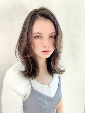 ジュネス 表参道(JYUNESU) 大人ミディアム韓国レイヤーアッシュブラウン透明感20代30代40代