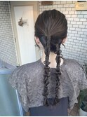 ツイン ツインアレンジ タイト ポニー 参列ヘア