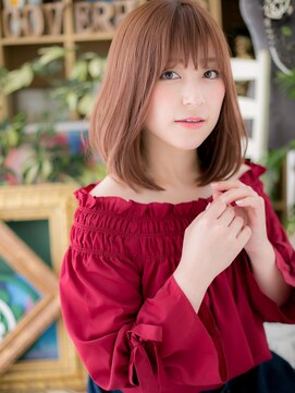 カバーヘア イヴ 戸頭店(COVER HAIR EVE) 大人かわいいツヤ髪ピンクベージュ前下がりc5戸頭10代20代30代