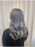 ハーフツイン　ツインアレンジ　ハーフアップ　デートヘア