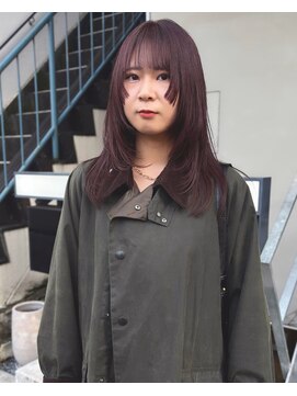 ヘアー アイス 御器所本店(HAIR ICI) ブリーチなしダブルカラー暖色レッドブラウンレイヤーカット
