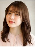 イメチェン　美髪　くびれヘア　ワイドバング　モカブラウン