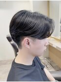 Haleビジネス刈り上げショートセンターパートニュアンスパーマ