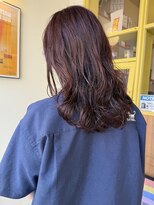 ヒントステーション(HINTSTATION)&nbsp;〈浅草 半個室〉ニュアンスパーマ×ワインレッドミディ